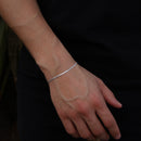 Colar Crucifixo e Pulseira Grumet de Prata